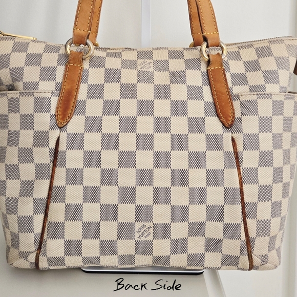 Authentic LOUIS VUITTON LV Totally Azur PM White Damier Checkered Tote - Picture 8 of 16